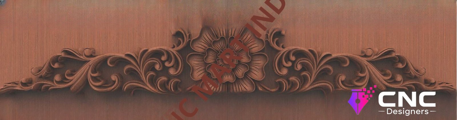 Beds & Sofa - BS-42 Floral Ornate Pediment Carving 3D Relief Model